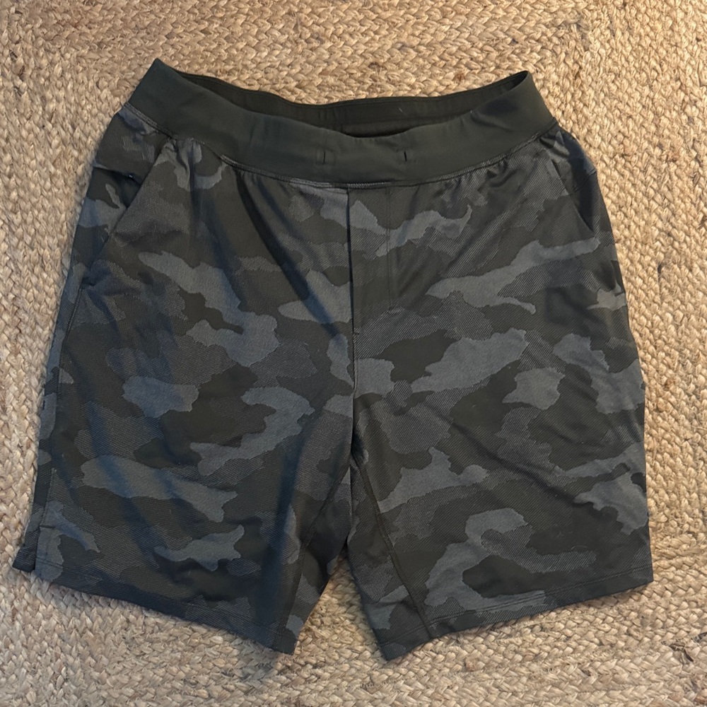 lululemon athletica Camo Athletic Shorts - Black and Gray